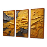 Vibrant Solstice Mustard Yellow - 3-Piece Canvas Wall Art