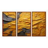 Vibrant Solstice Mustard Yellow - 3-Piece Canvas Wall Art