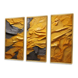 Vibrant Solstice Mustard Yellow - 3-Piece Canvas Wall Art