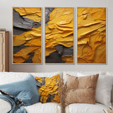 Vibrant Solstice Mustard Yellow - 3-Piece Canvas Wall Art