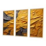 Vibrant Solstice Mustard Yellow - 3-Piece Canvas Wall Art