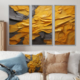 Vibrant Solstice Mustard Yellow - 3-Piece Canvas Wall Art