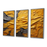 Vibrant Solstice Mustard Yellow - 3-Piece Canvas Wall Art