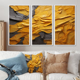 Vibrant Solstice Mustard Yellow - 3-Piece Canvas Wall Art