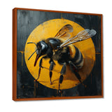 Honey Bee On Yellow - Bee Large Canvas Wall Art