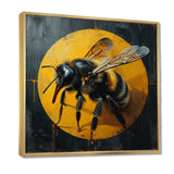 Honey Bee On Yellow - Bee Large Canvas Wall Art