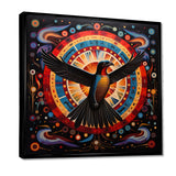 Majestic Black Eagle Ethnic Seal - Multi-Color Eagle Wall Art
