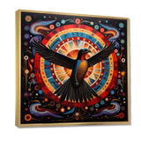 Majestic Black Eagle Ethnic Seal - Multi-Color Eagle Wall Art