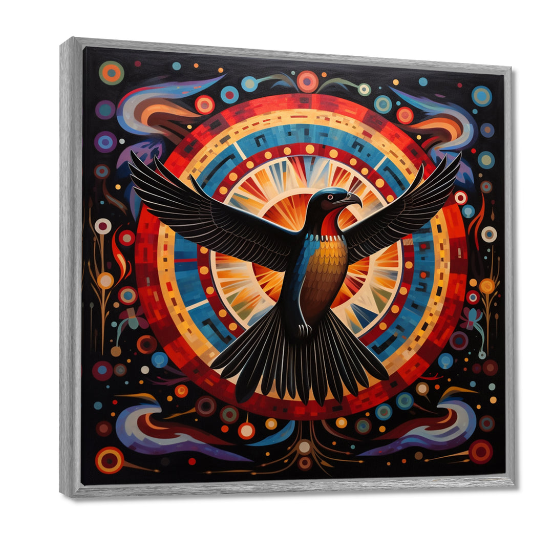 Majestic Black Eagle Ethnic Seal - Multi-Color Eagle Wall Art