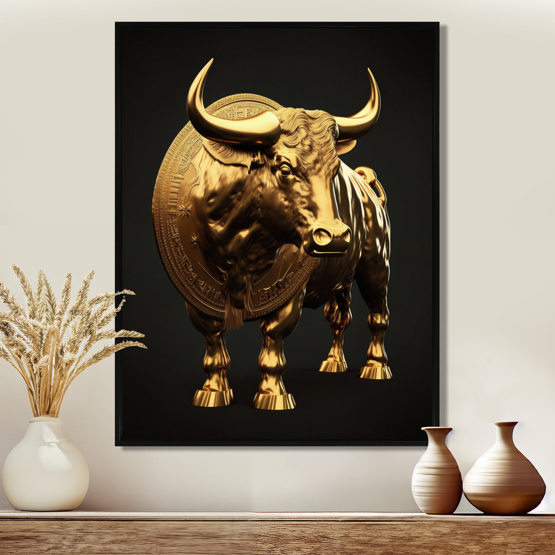 Bullish Momentum Bitcoin Bull - Bull Canvas Wall Art