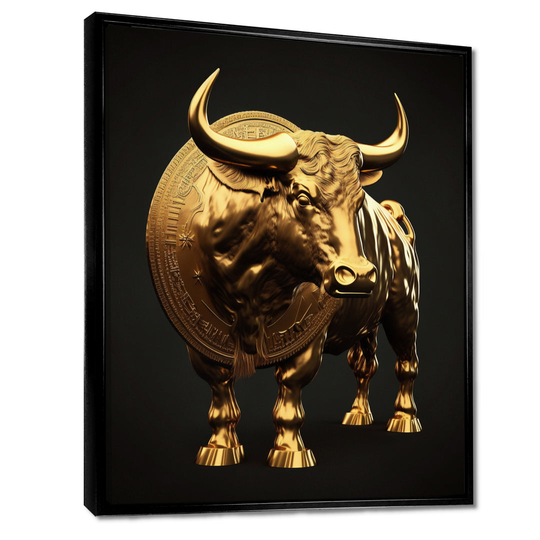 Bullish Momentum Bitcoin Bull - Bull Canvas Wall Art