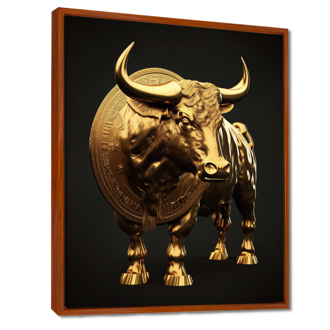 Bullish Momentum Bitcoin Bull - Bull Canvas Wall Art