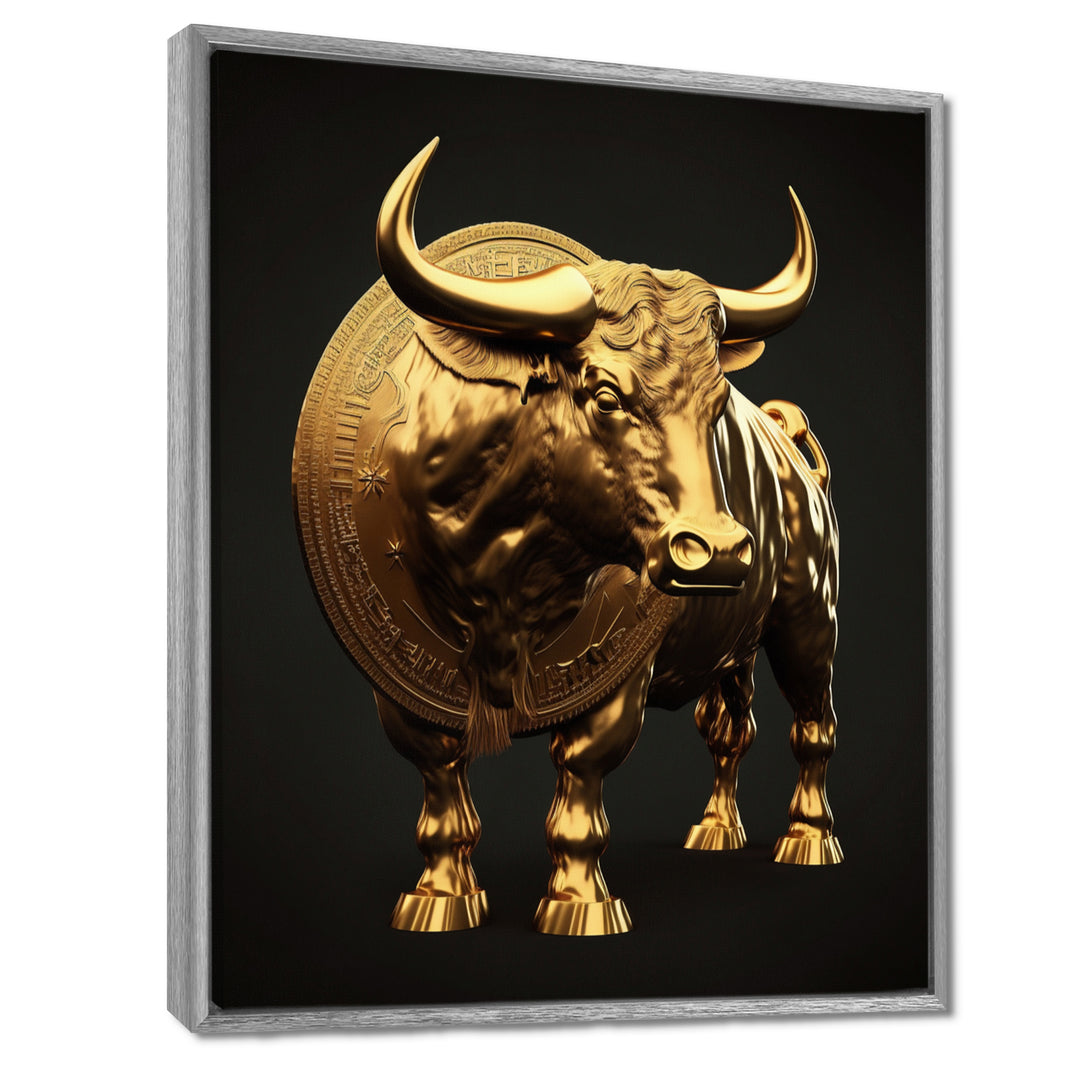 Bullish Momentum Bitcoin Bull - Bull Canvas Wall Art