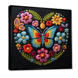 Floral Boho Papillon Embroidery - Butterfly Wall Decor