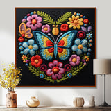 Floral Boho Papillon Embroidery - Butterfly Wall Decor