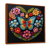 Floral Boho Papillon Embroidery - Butterfly Wall Decor