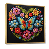 Floral Boho Papillon Embroidery - Butterfly Wall Decor