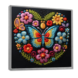 Floral Boho Papillon Embroidery - Butterfly Wall Decor