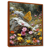 Tiger Swallowtail On Rock In Flower Field - Butterfly Wall Art Prints