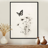 Butterfly Petals of Promise Minimal Monochrome - Butterfly Framed Canvas Art
