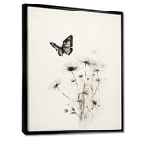 Butterfly Petals of Promise Minimal Monochrome - Butterfly Framed Canvas Art