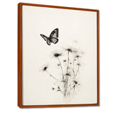 Butterfly Petals of Promise Minimal Monochrome - Butterfly Framed Canvas Art
