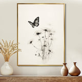 Butterfly Petals of Promise Minimal Monochrome - Butterfly Framed Canvas Art