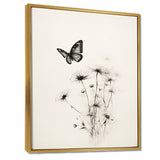 Butterfly Petals of Promise Minimal Monochrome - Butterfly Framed Canvas Art