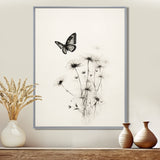 Butterfly Petals of Promise Minimal Monochrome - Butterfly Framed Canvas Art
