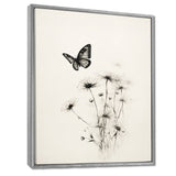 Butterfly Petals of Promise Minimal Monochrome - Butterfly Framed Canvas Art