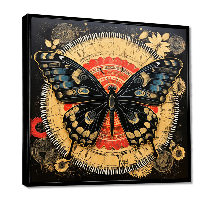 Monarch Collage On Glam Gold Seal - Butterfly Home Decor Art