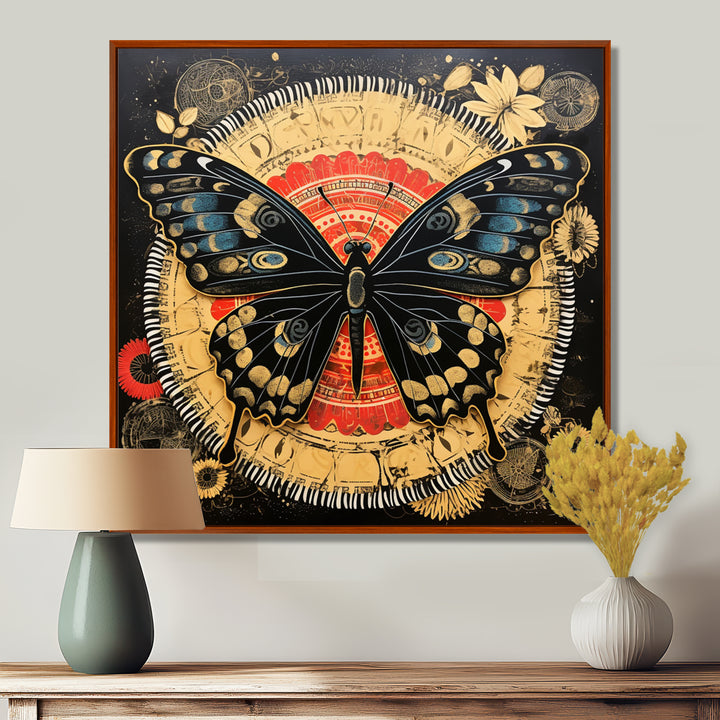 Monarch Collage On Glam Gold Seal - Butterfly Home Decor Art