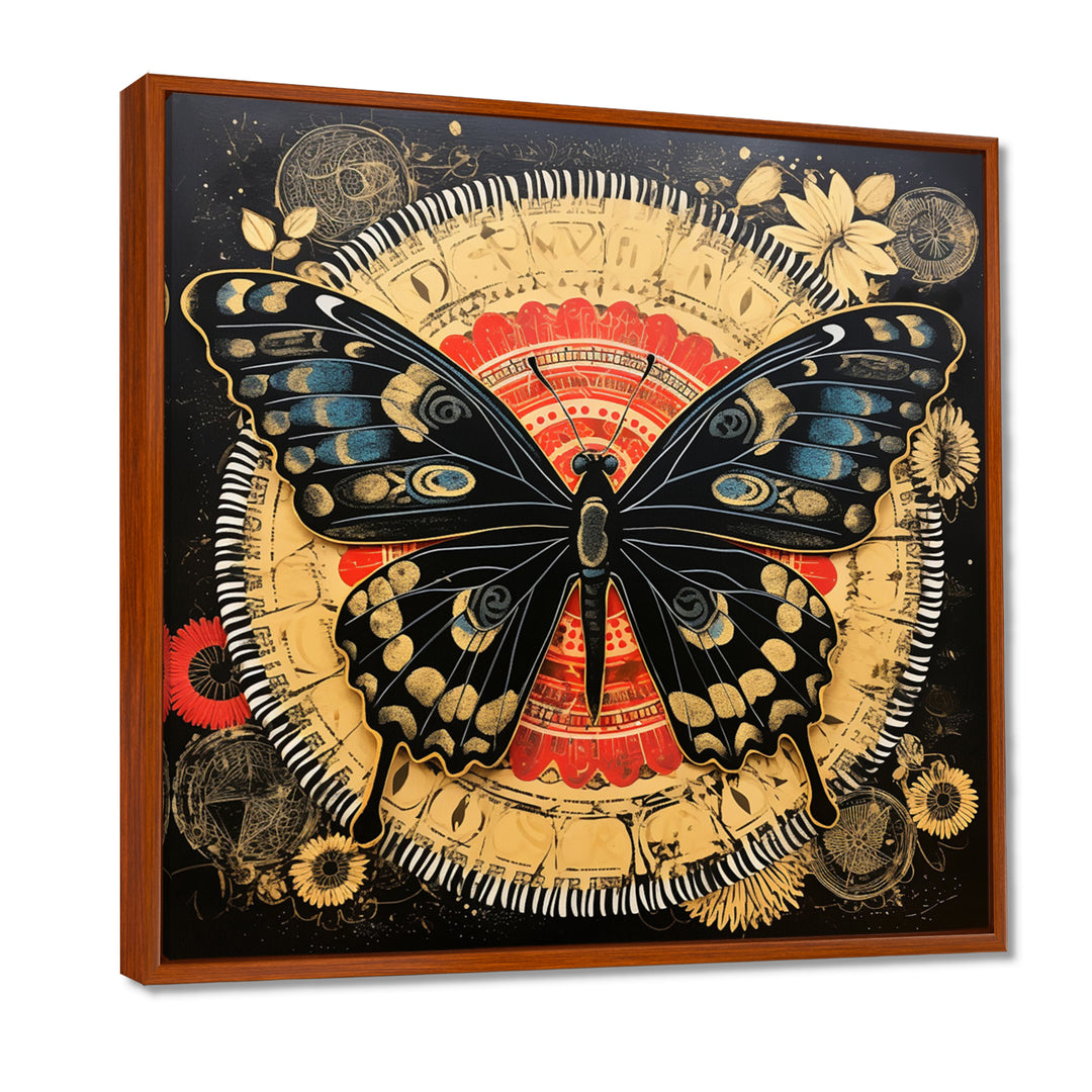 Monarch Collage On Glam Gold Seal - Butterfly Home Decor Art