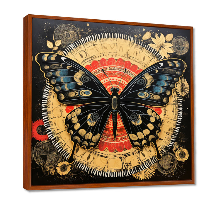 Monarch Collage On Glam Gold Seal - Butterfly Home Decor Art