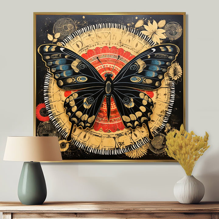 Monarch Collage On Glam Gold Seal - Butterfly Home Decor Art