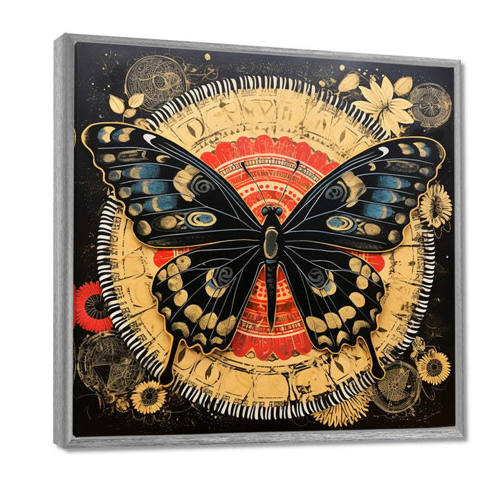 Monarch Collage On Glam Gold Seal - Butterfly Home Decor Art