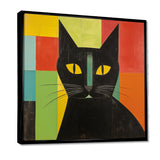 Minimal Black Cat Portrait - Cat Canvas Wall Art
