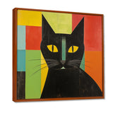 Minimal Black Cat Portrait - Cat Canvas Wall Art