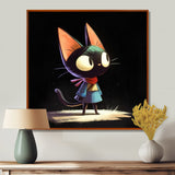 Little Cute Lady Black Cat - Cat Wall Decor