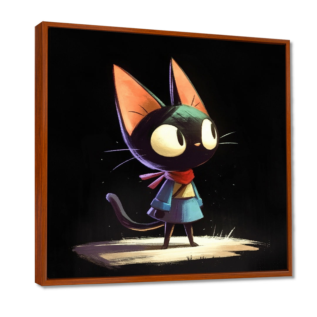 Little Cute Lady Black Cat - Cat Wall Decor