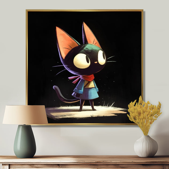 Little Cute Lady Black Cat - Cat Wall Decor