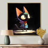 Little Cute Lady Black Cat - Cat Wall Decor