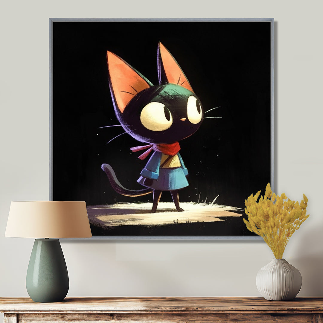 Little Cute Lady Black Cat - Cat Wall Decor