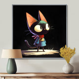 Little Cute Lady Black Cat - Cat Wall Decor