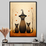 Family Of Wizard Cats - Cat Large Canvas Wall Art