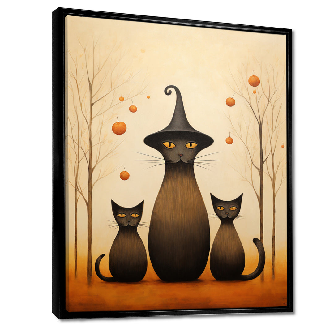 Family Of Wizard Cats - Cat Large Canvas Wall Art