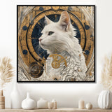 Collage Majestic White Cat - Cat Bedroom Wall Art