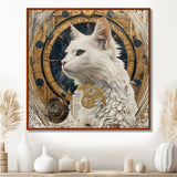 Collage Majestic White Cat - Cat Bedroom Wall Art