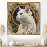 Collage Majestic White Cat - Cat Bedroom Wall Art
