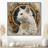 Collage Majestic White Cat - Cat Bedroom Wall Art